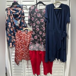 7Pc Women’s 2x Clothing Bundle Lot - Lane Bryant, BOLD elements, Nemidor & More